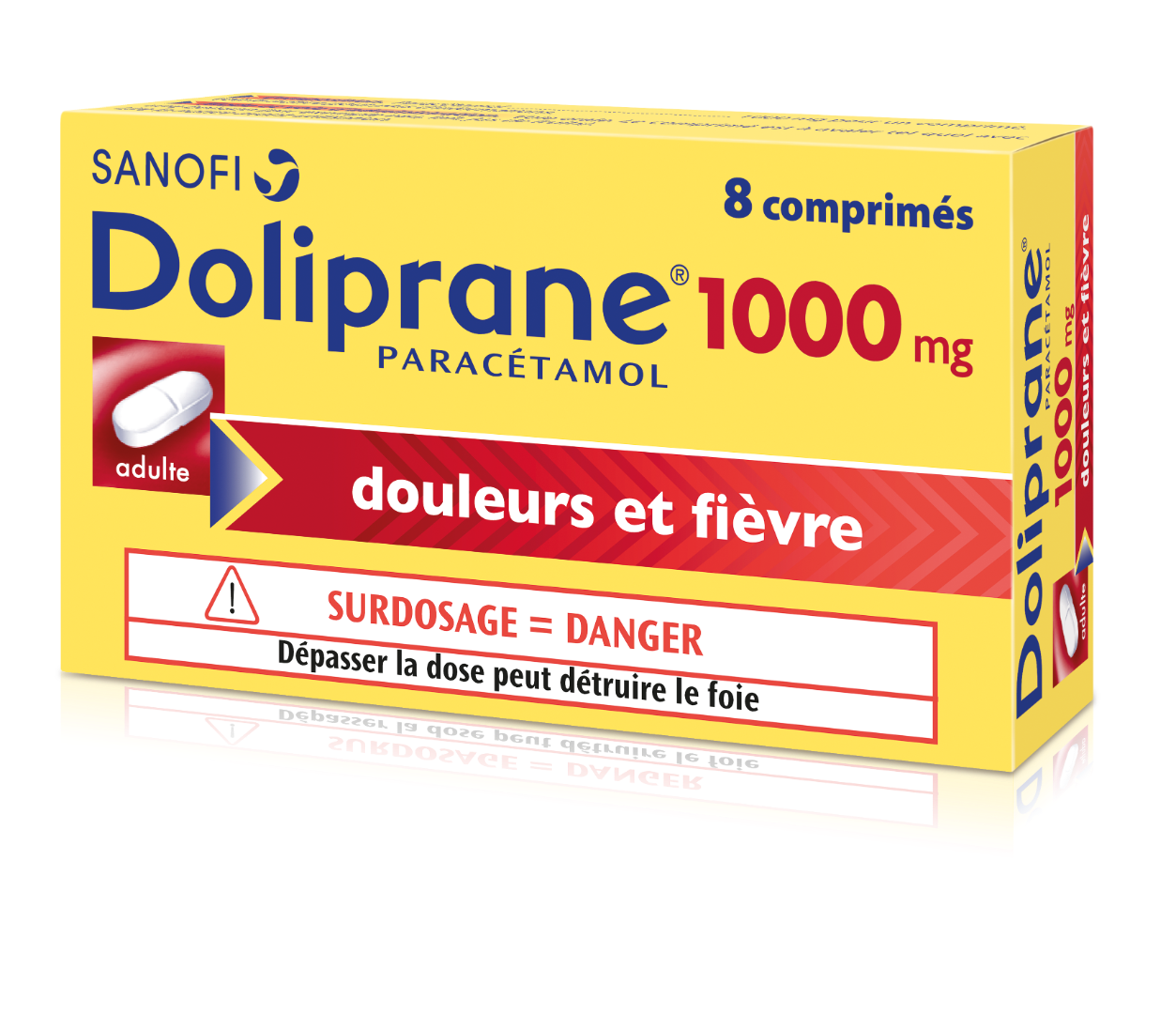 DOLIPRANE 1000mg - 8 comprimés - Pharmacie de Benet